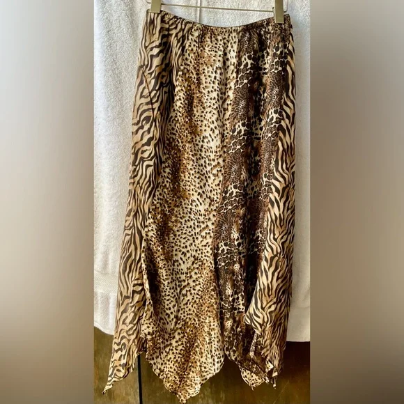 Chico's Brown and Black Animal Print Sleeveless Notched Collar Midi Dress Set - Picture 12 of 16